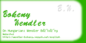 bokeny wendler business card
